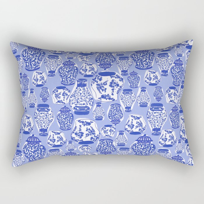Chinoiserie Jars (Blue) Rectangular Pillow Gallery Image 2