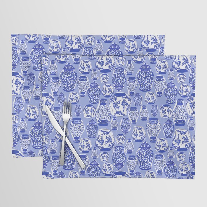 Chinoiserie Jars (Blue) Placemat Gallery Image 1