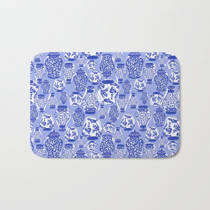 Chinoiserie Jars (Blue) Bath Mat Gallery Image 1