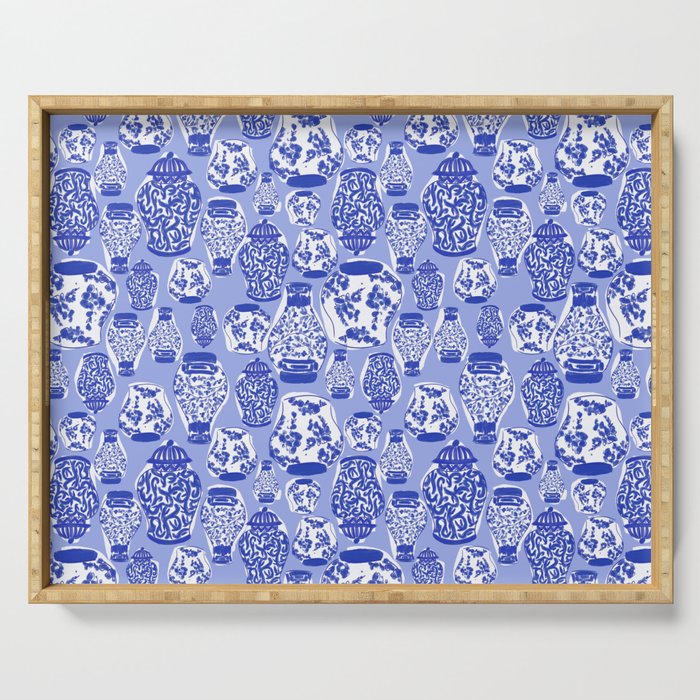 Chinoiserie Jars (Blue) Serving Tray Gallery Image 1
