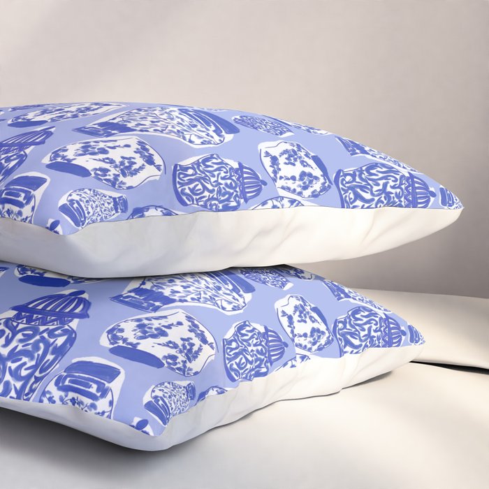 Chinoiserie Jars (Blue) Pillow Sham Gallery Image 3