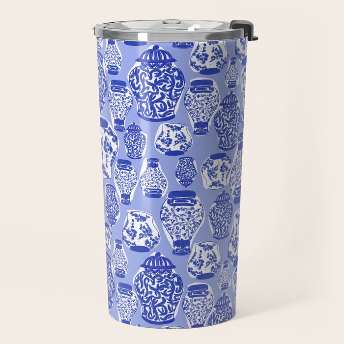 Chinoiserie Jars (Blue) Travel Mug Gallery Image 2