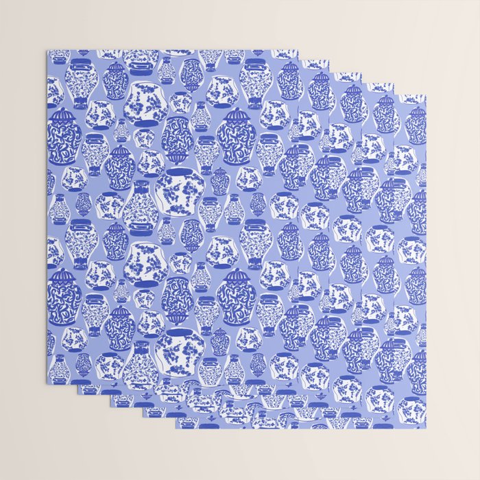 Chinoiserie Jars (Blue) Wrapping Paper Gallery Image 3