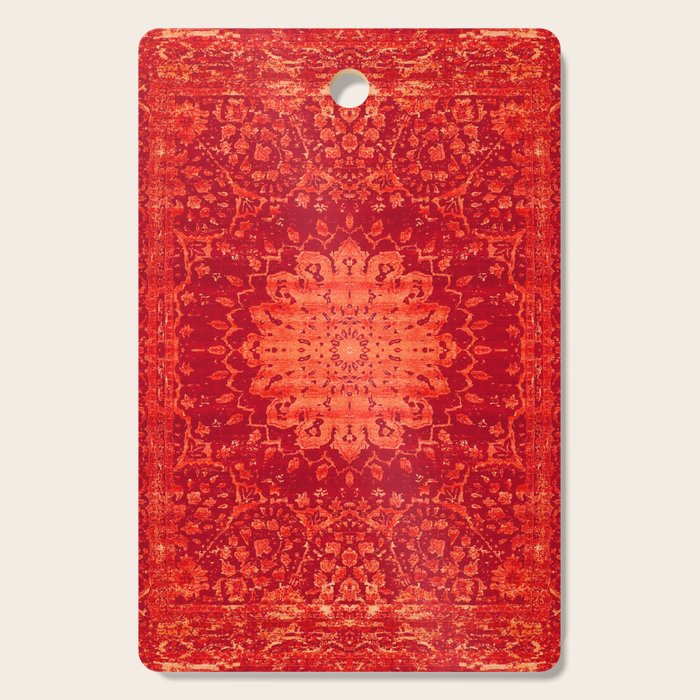 Orange Boho Oriental Traditional Antique Moroccan Style Cutting Board Gallery Image 1