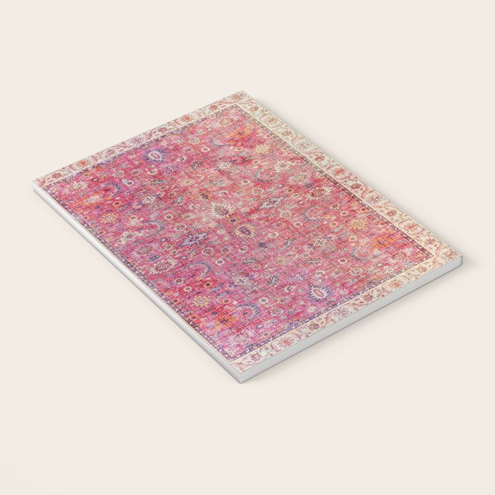 N45 - Pink Vintage Traditional Moroccan Boho & Farmhouse Style Artwork. Notebook Gallery Image 3