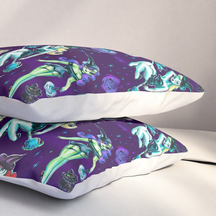 Witches and Black Cats Pillow Sham Gallery Image 3