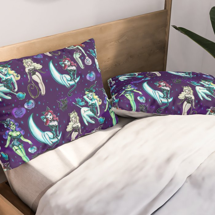 Witches and Black Cats Pillow Sham Gallery Image 2
