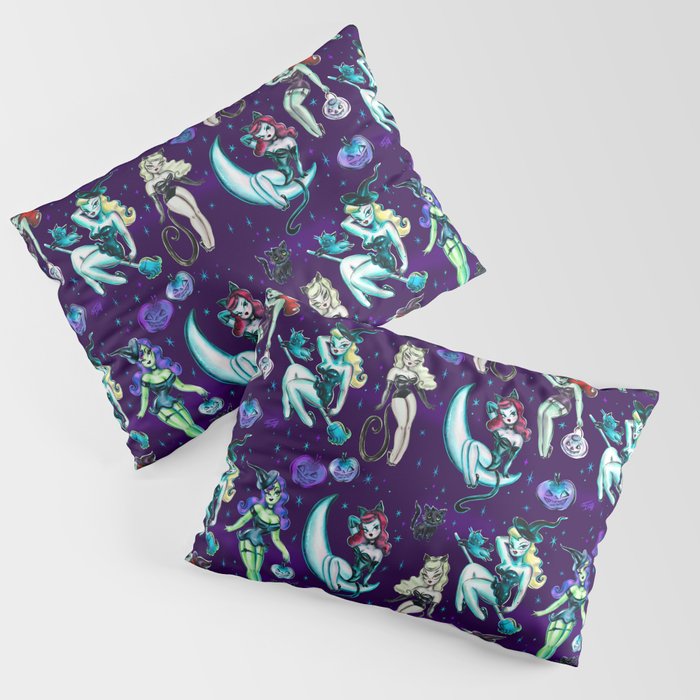 Witches and Black Cats Pillow Sham Gallery Image 3