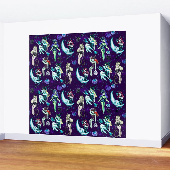 Witches and Black Cats Wall Mural Gallery Image 2