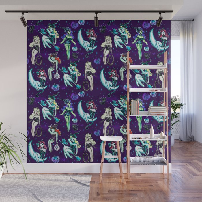 Witches and Black Cats Wall Mural Gallery Image 1