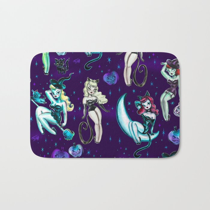 Witches and Black Cats Bath Mat Gallery Image 1