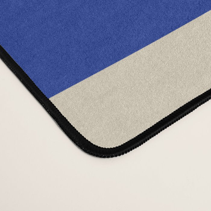 Mid Century Modern Abstract Retro Piquet Pattern Blue Orange Beige Desk Mat Gallery Image 4