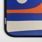Mid Century Modern Abstract Retro Piquet Pattern Blue Orange Beige Laptop Sleeve Gallery Image 3