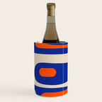 Mid Century Modern Abstract Retro Piquet Pattern Blue Orange Beige Wine Chiller Gallery Image 3