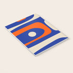 Mid Century Modern Abstract Retro Piquet Pattern Blue Orange Beige Notebook Gallery Image 3