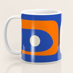 Mid Century Modern Abstract Retro Piquet Pattern Blue Orange Beige Coffee Mug Gallery Image 3