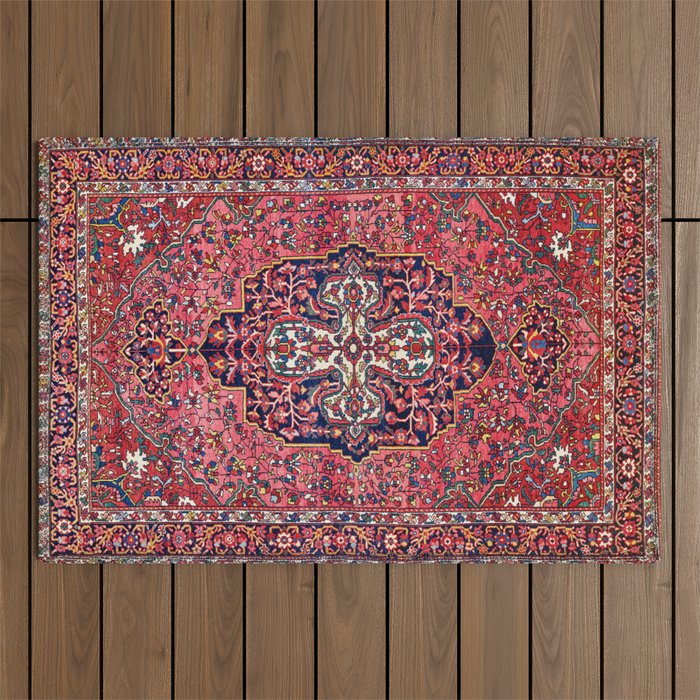 Bakhtiari West Central Persian Antique Rug Print Outdoor Rug Gallery Image 1