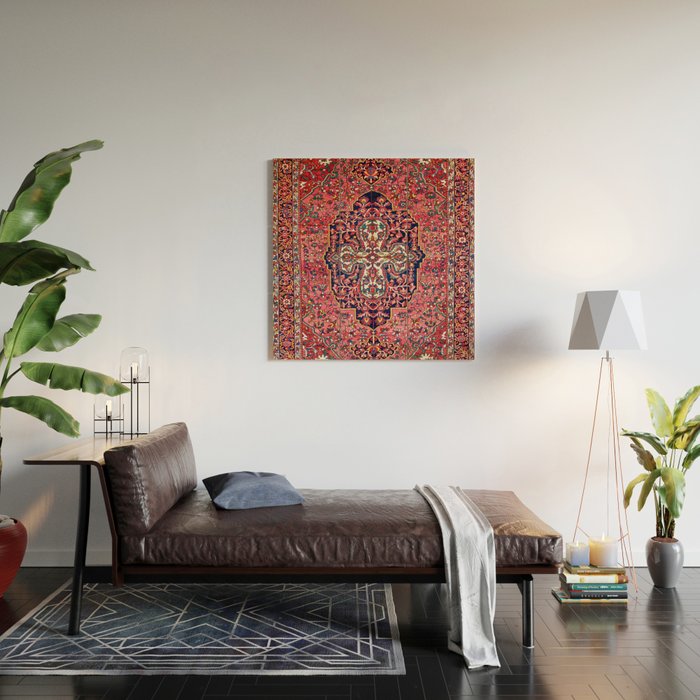 Bakhtiari West Central Persian Antique Rug Print Wood Wall Art Gallery Image 2