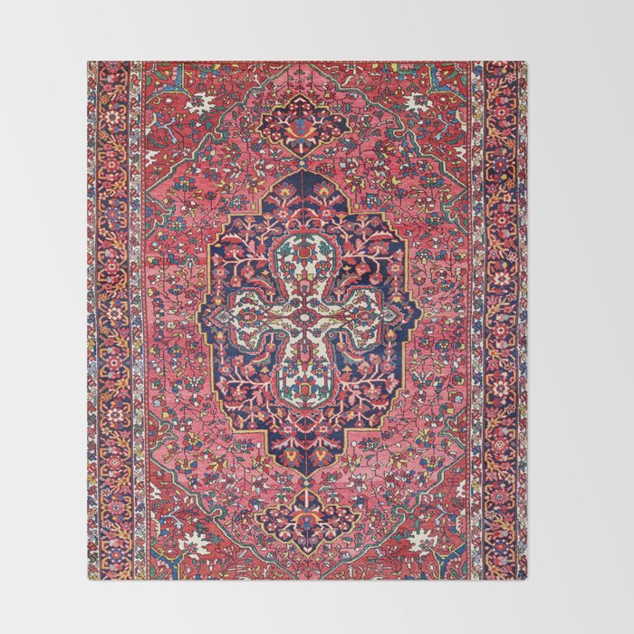 Bakhtiari West Central Persian Antique Rug Print Throw Blanket Gallery Image 2