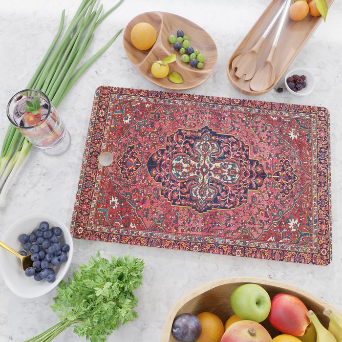 Bakhtiari West Central Persian Antique Rug Print Cutting Board Gallery Image 2