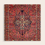 Bakhtiari West Central Persian Antique Rug Print Wood Wall Art Gallery Image 1