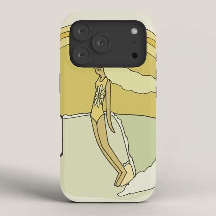 follow the sun lady slide // retro surf art by surfy birdy iPhone Case Gallery Image 3