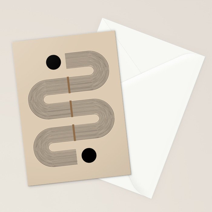 Adina - Mid Century Modern Abstract Art Stationery Card Gallery Image 2