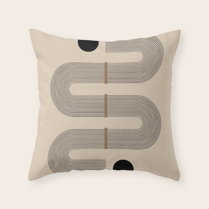 Adina - Mid Century Modern Abstract Art Throw Pillow Gallery Image 6