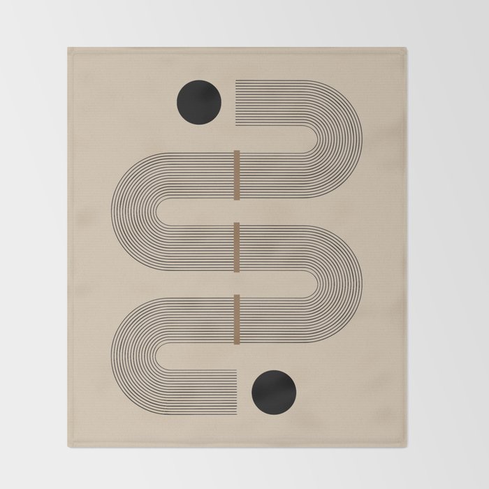 Adina - Mid Century Modern Abstract Art Throw Blanket Gallery Image 2