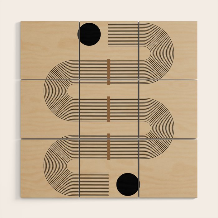 Adina - Mid Century Modern Abstract Art Wood Wall Art Gallery Image 1