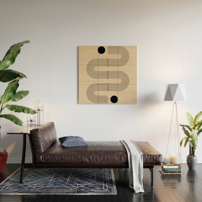 Adina - Mid Century Modern Abstract Art Wood Wall Art Gallery Image 2