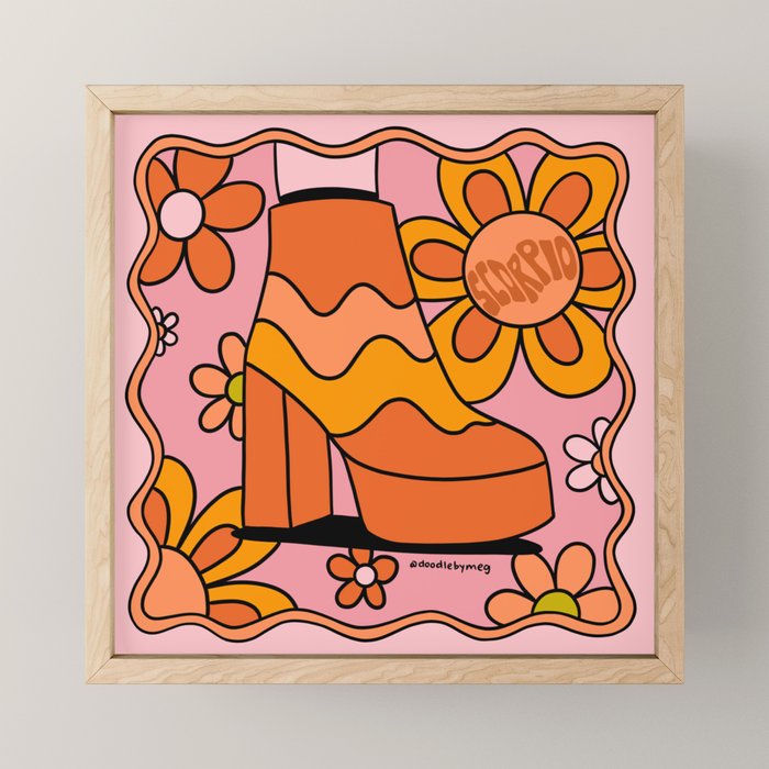 Scorpio Groovy Boot Mini Art Print Gallery Image 1