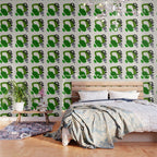 Minimalist Modern Mid Century Colorful Abstract Shapes Olive Green Retro Funky Shapes 60's Vintage Wallpaper Gallery Image 3