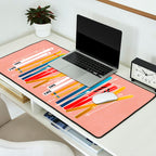 Colorful Ski Illustration and Pattern no 2 Desk Mat Gallery Image 2