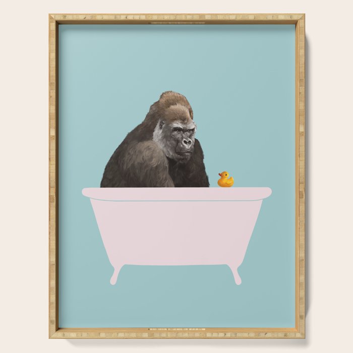 Gorilla in Bathtub Serving Tray Gallery Image 1