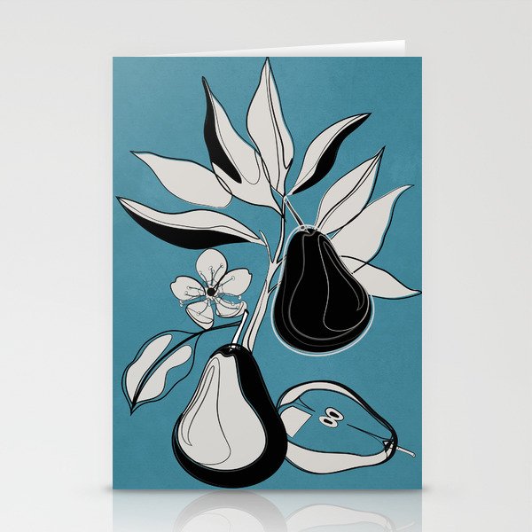 Line Art Pears 1 Stationery Card Gallery Image 2