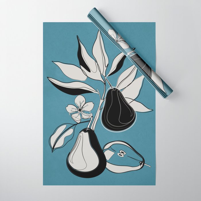 Line Art Pears 1 Wrapping Paper Gallery Image 1
