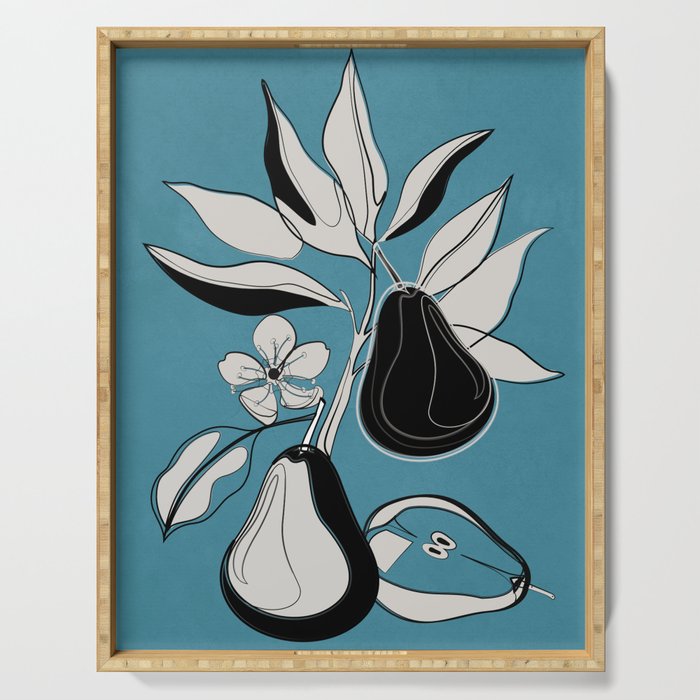 Line Art Pears 1 Serving Tray Gallery Image 1