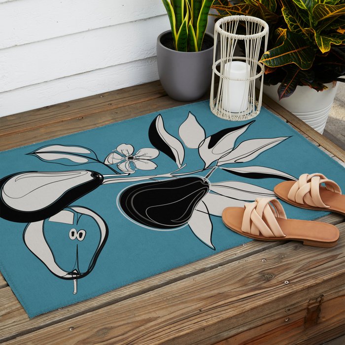 Line Art Pears 1 Outdoor Rug Gallery Image 2