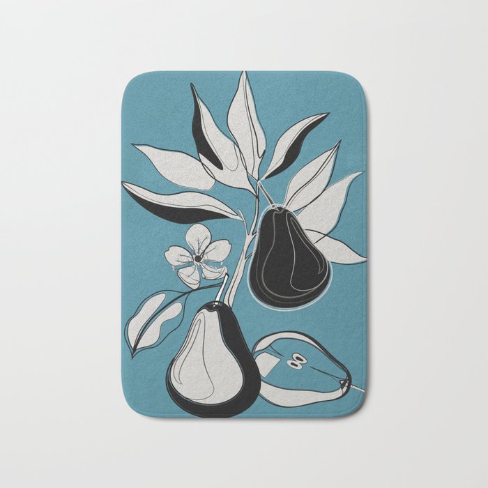 Line Art Pears 1 Bath Mat Gallery Image 1