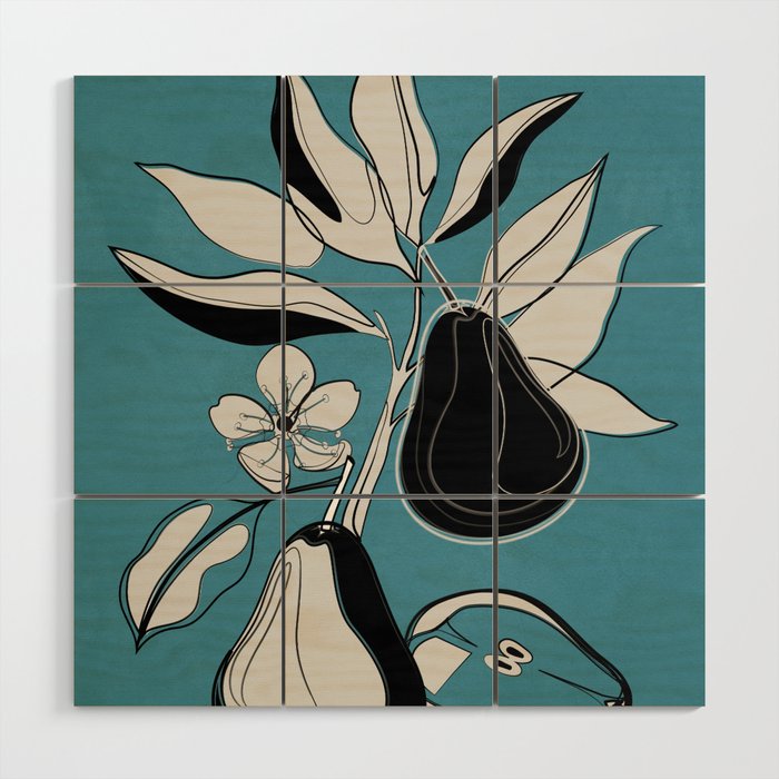 Line Art Pears 1 Wood Wall Art Gallery Image 1
