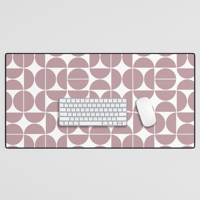 Mid Century Modern Geometric 04 Dusty Pink Desk Mat Gallery Image 1