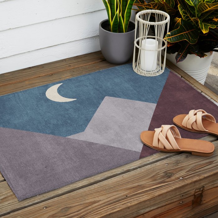 LANDSHAPES / Mountains - Night Outdoor Rug Gallery Image 2