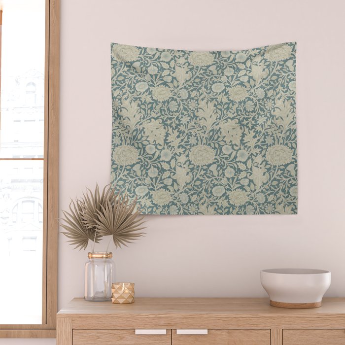 William Morris Double Bough Slate Blue Wall Tapestry Gallery Image 2