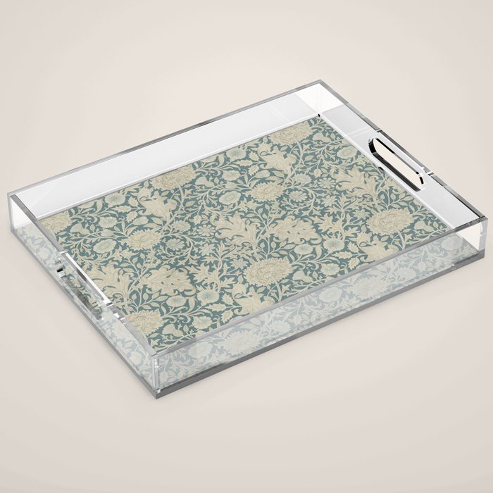 William Morris Double Bough Slate Blue Acrylic Tray Gallery Image 1