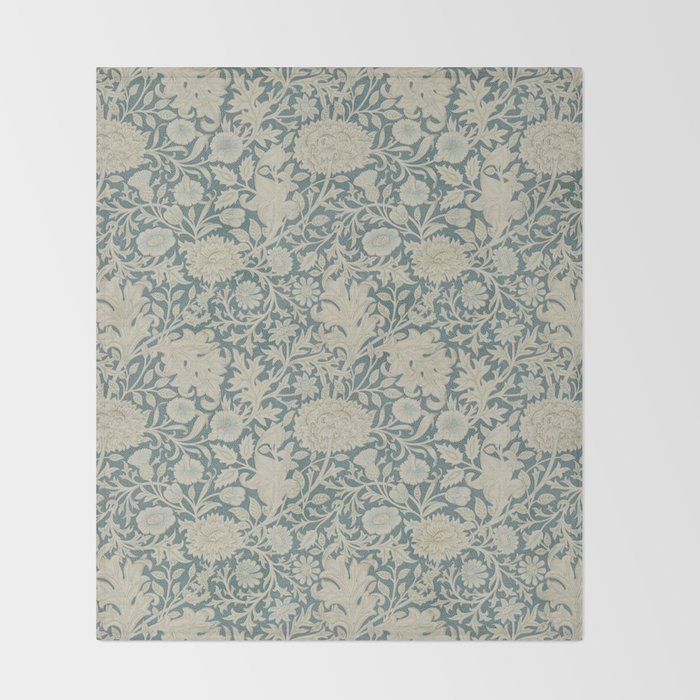 William Morris Double Bough Slate Blue Throw Blanket Gallery Image 2