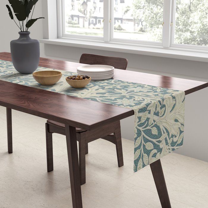 William Morris Double Bough Slate Blue Table Runner Gallery Image 2