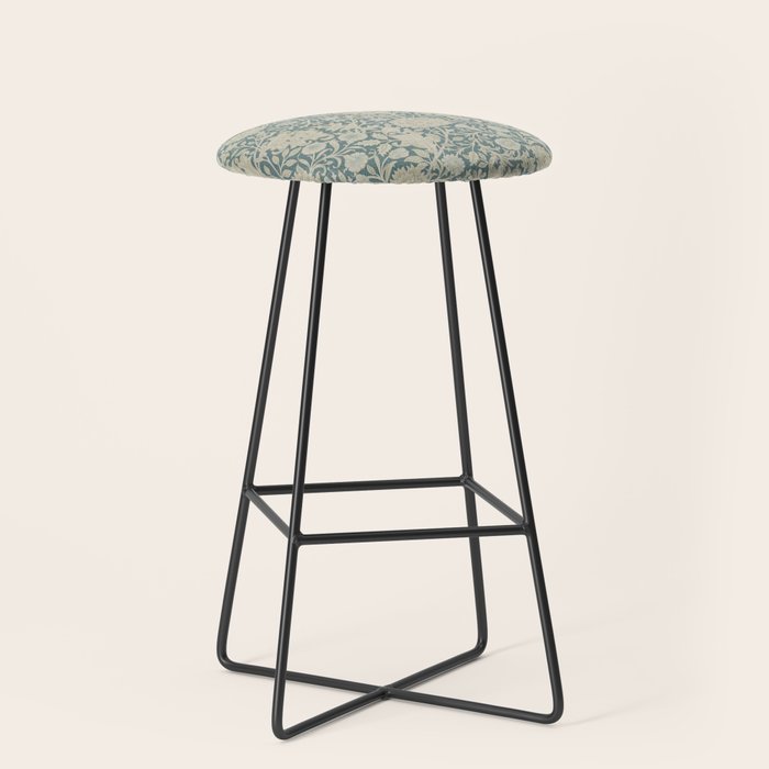 William Morris Double Bough Slate Blue Stool Gallery Image 1