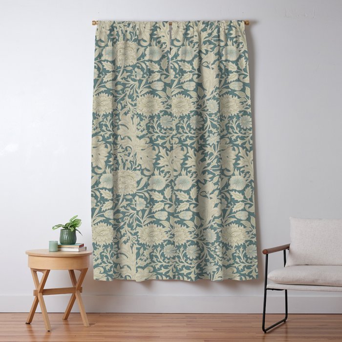 William Morris Double Bough Slate Blue Window Curtain Gallery Image 5