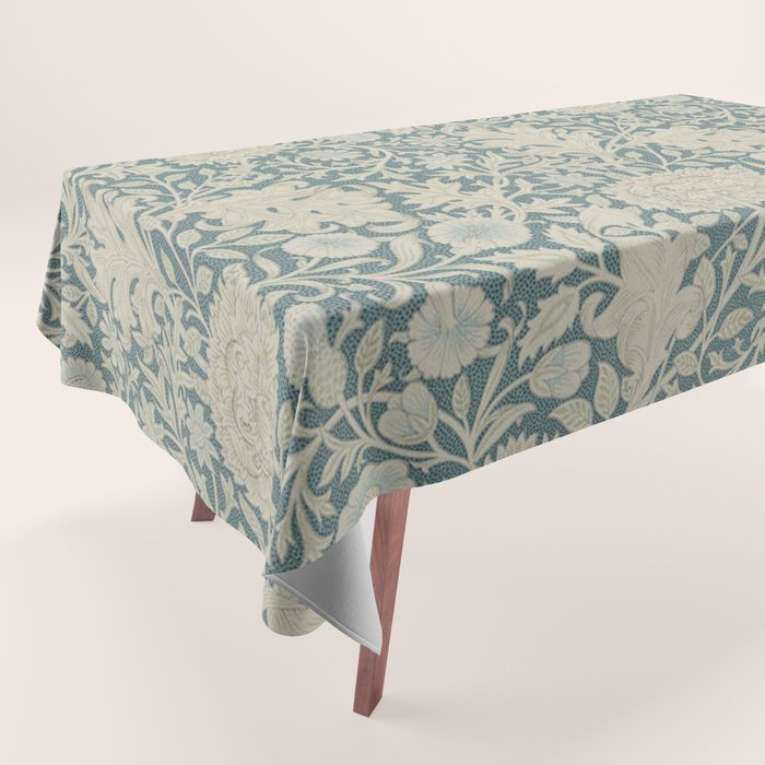 William Morris Double Bough Slate Blue Tablecloth Gallery Image 1